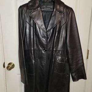 Women's black leather jacket